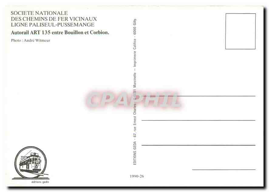 CPM Autorail Bouillon et Corbion  — Rückseite