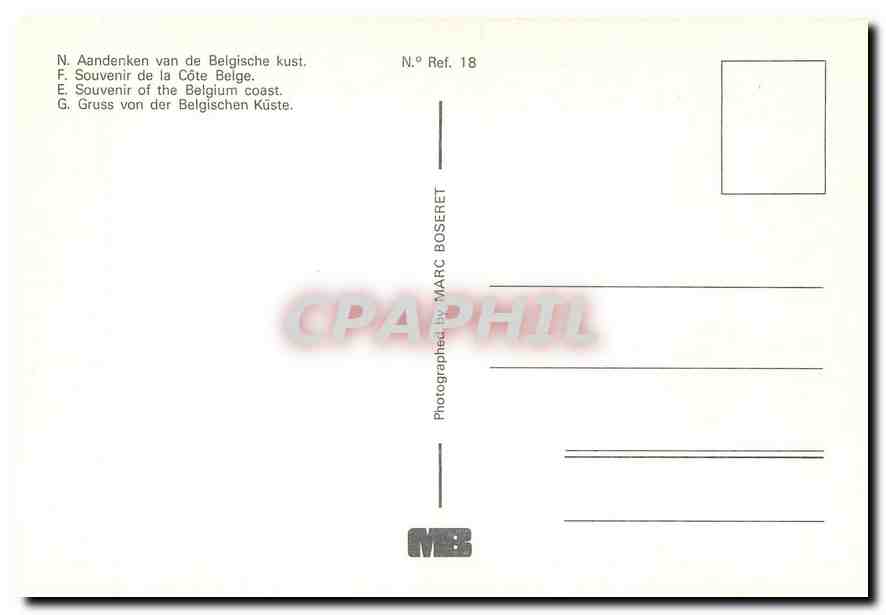 CPM Souvenir of the Belgium Coast  — Verso