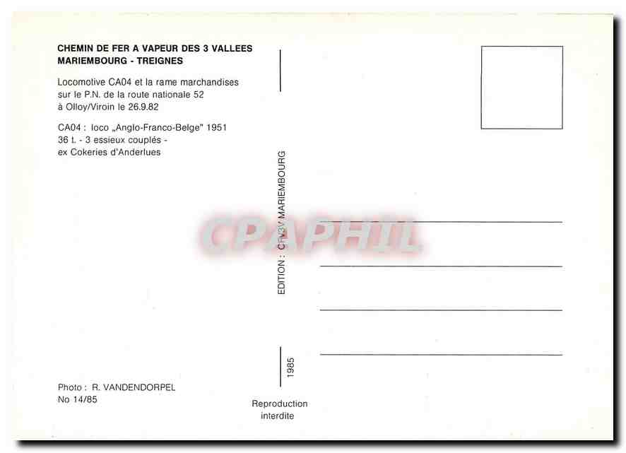 CPM Mariembourg Treignes  — Verso