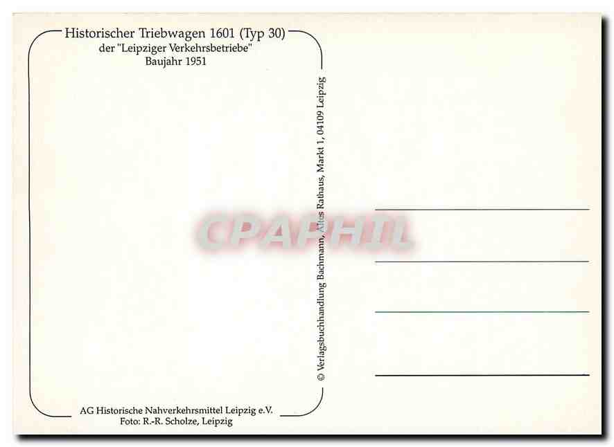 CPM Historischer Triebwagen  — Verso