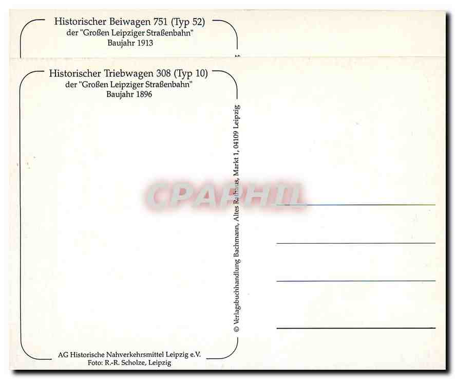 CPM Historischer Triebwagen  — Rückseite