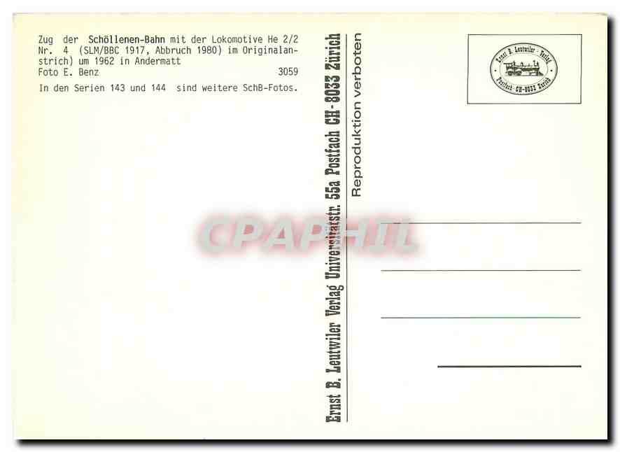 CPM Schollenen Bahn  — Verso