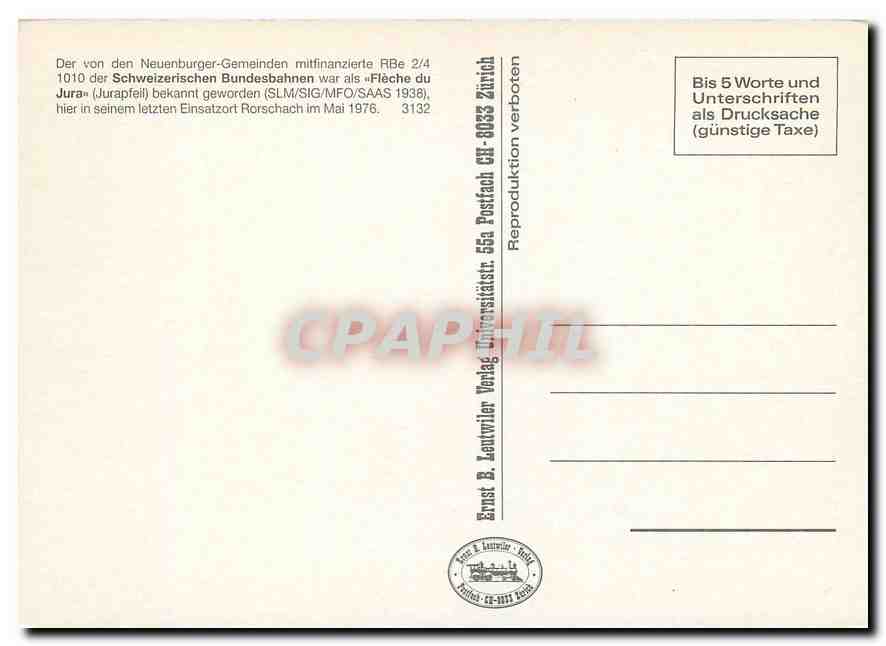 CPM Jura Zurich  — Rückseite