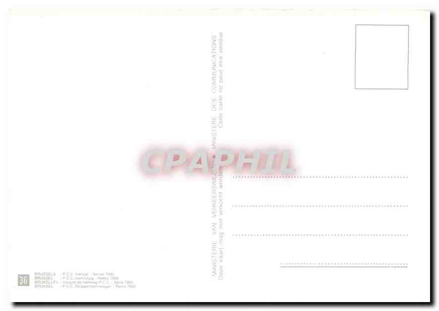 CPM Brussel PCC Tramcar — Verso