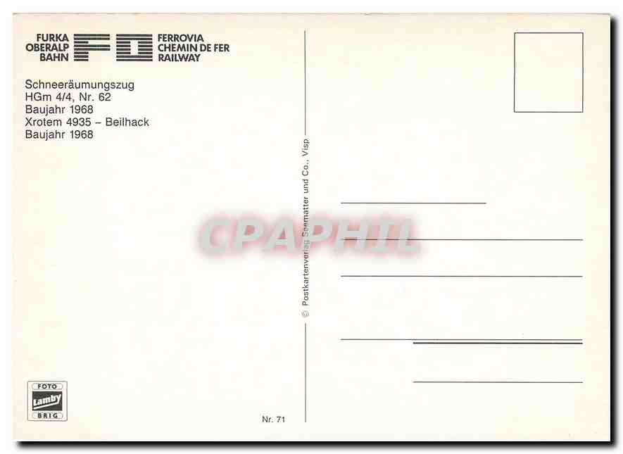 CPM Furka Oberalp Bahn  — Verso