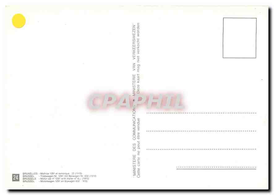 CPM Brussel Motor Car 1291 — Back