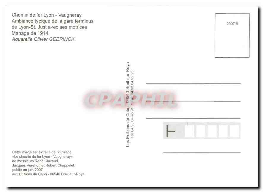 CPM Chemin de fer Lyon Vaugneray Lyon St Jusdt  — Rückseite