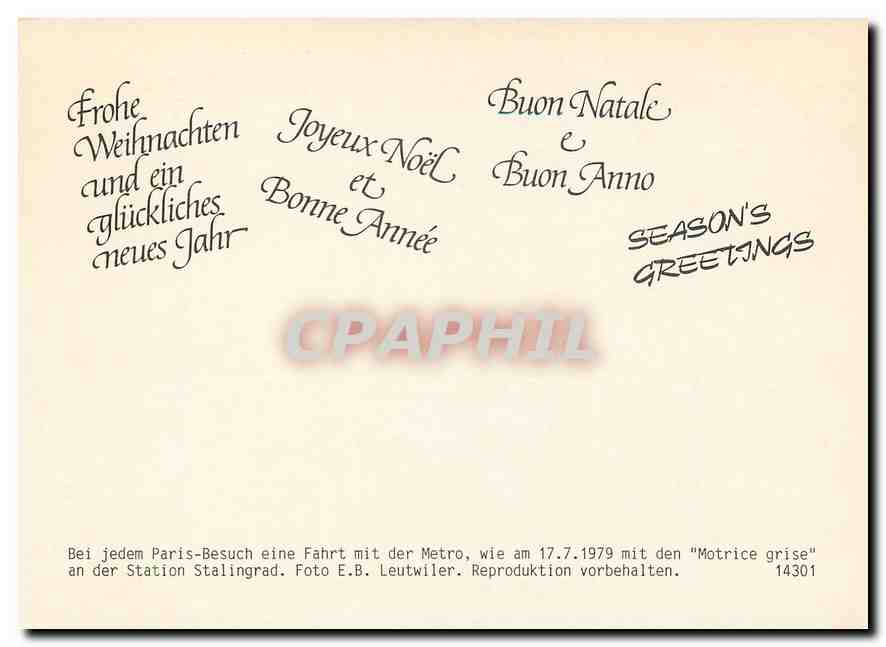 CPM Seasons Greeting  — Rückseite
