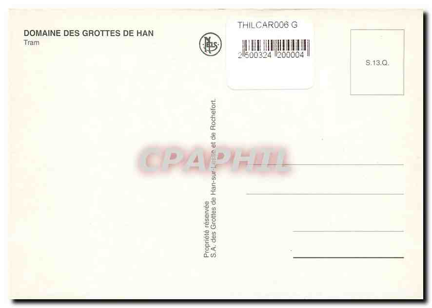 CPM Domaine des Grottes de Han Tram  — Rückseite