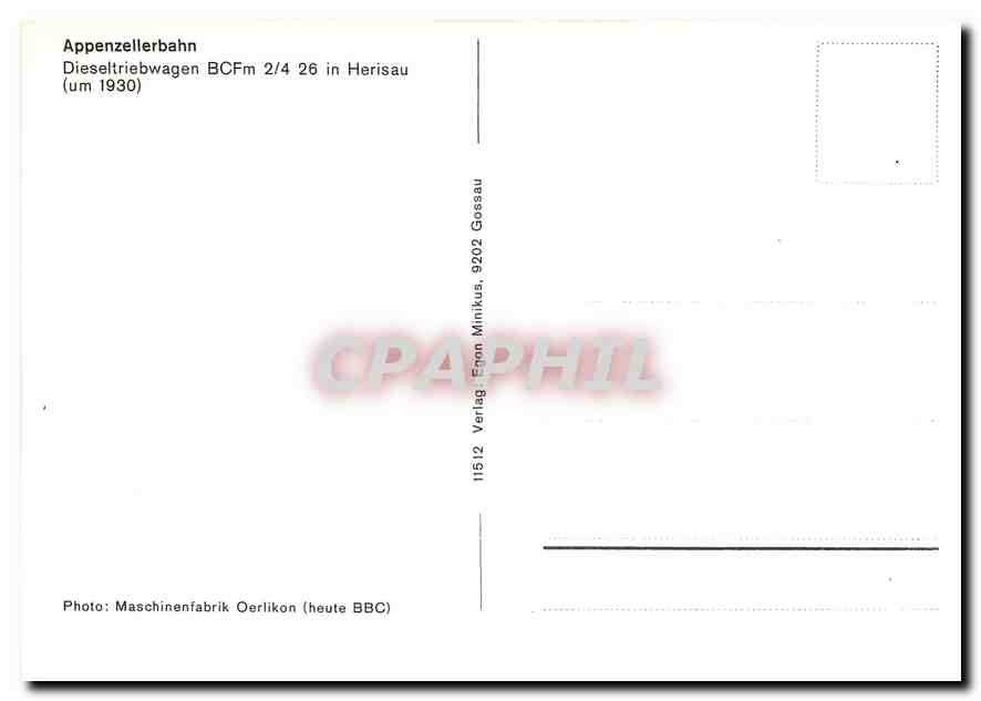 CPM Appenzellerbahn  — Rückseite
