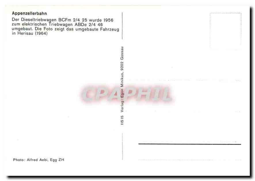 CPM Appenzellerbahn  — Verso