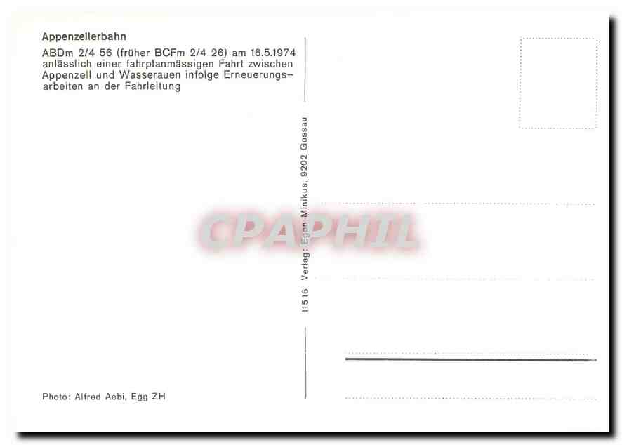 CPM Appenzellerbahn  — Rückseite