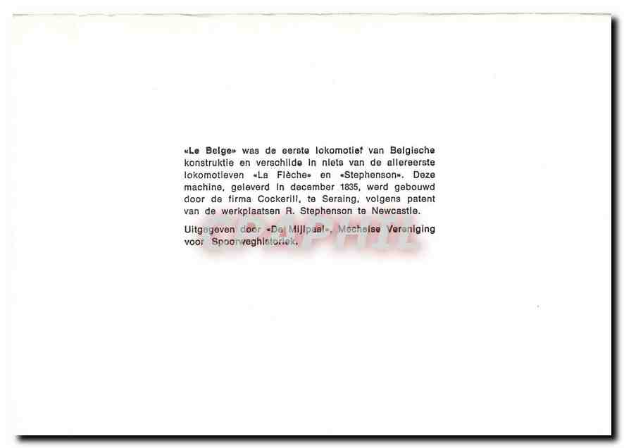 CPM Le Belge  — Rückseite
