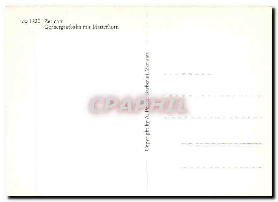 CPM Zermatt Gornergratbahn mit Matterhorn  — Verso