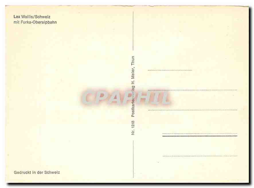 CPM Lax Wallis Schweiz  — Rückseite