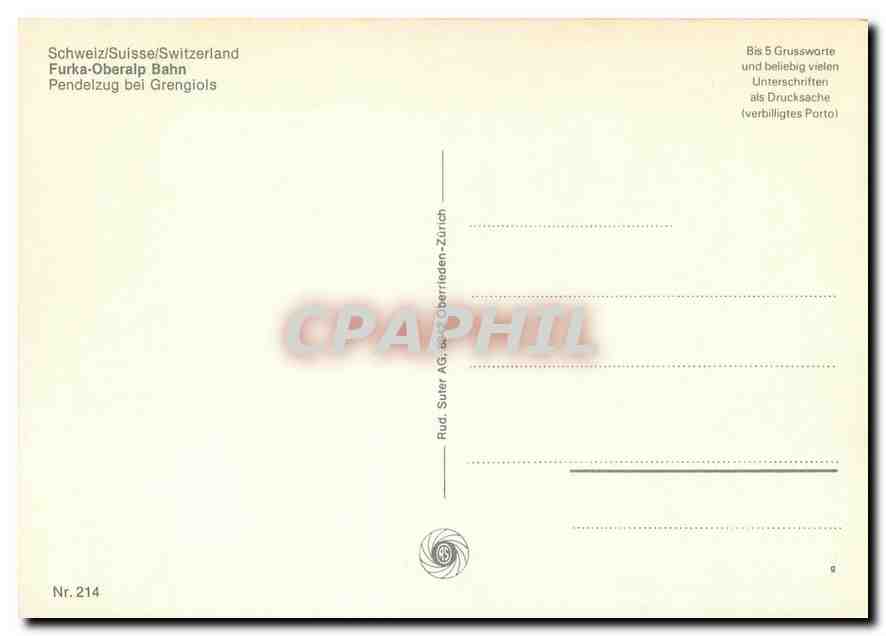 CPM Furka Oberalp Bahn  — Verso