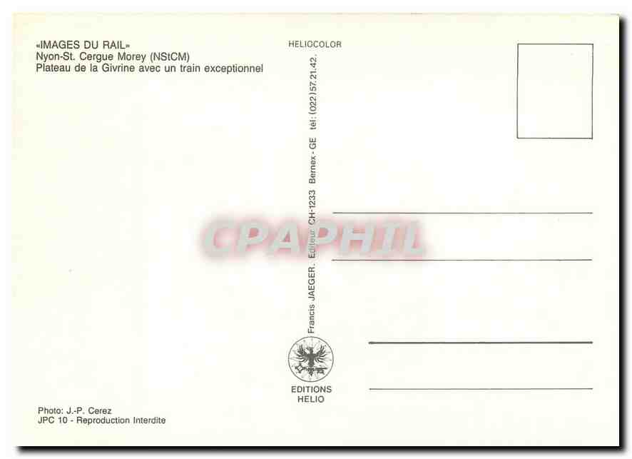 CPM Nyon St Cergue Morey  — Rückseite