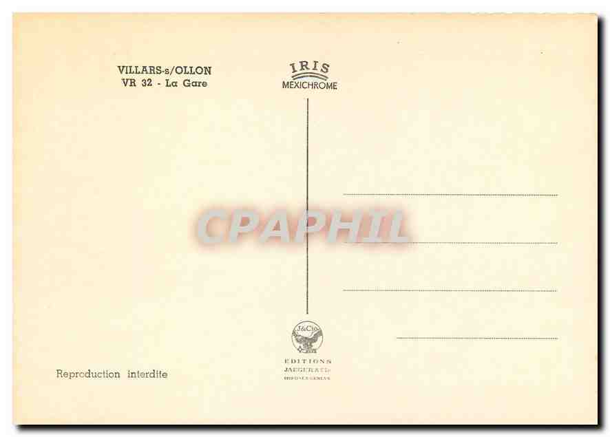 CPM Villars Ollon La Gare  — Rückseite