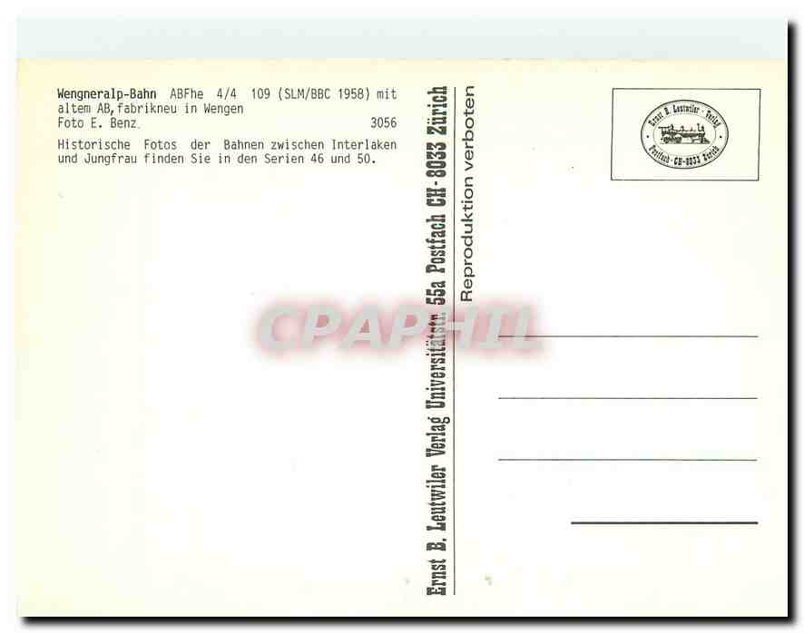 CPM Wengneralp Bahn  — Rückseite