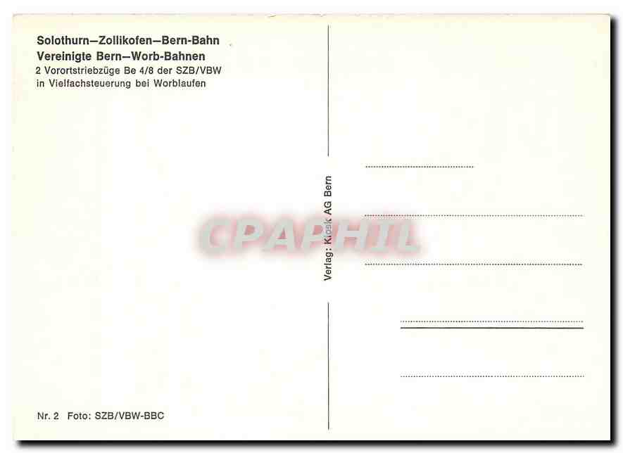 CPM Solothurn Zollikofen Bern Bahn  — Back