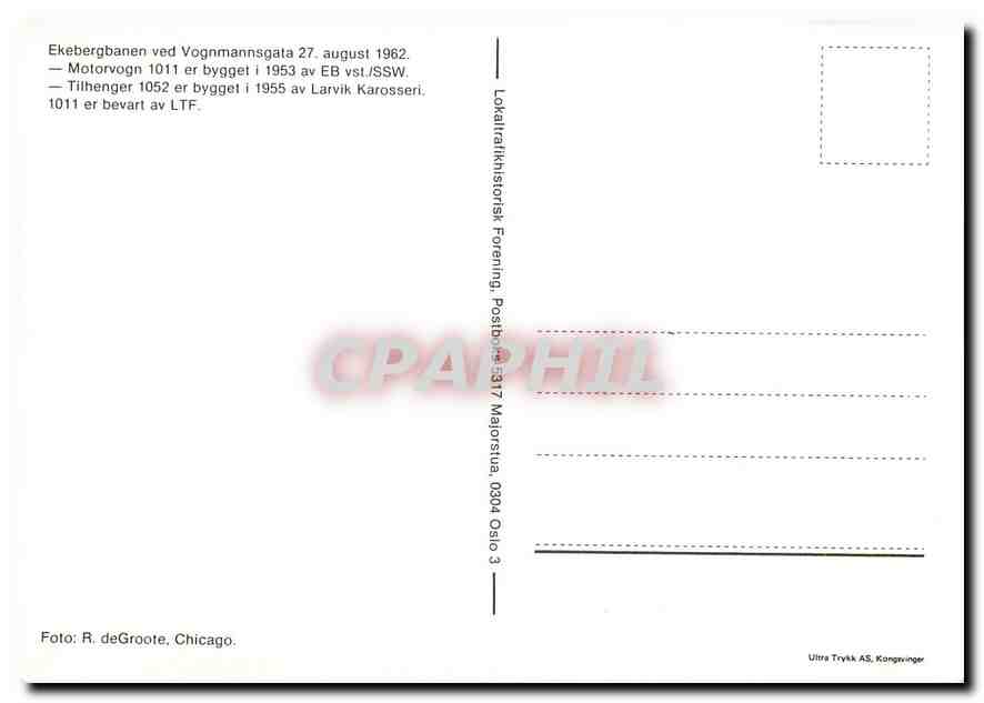 CPM Ekebergbanen ved Vognmannsgata Motorvogn 1011 er bygget  — Back