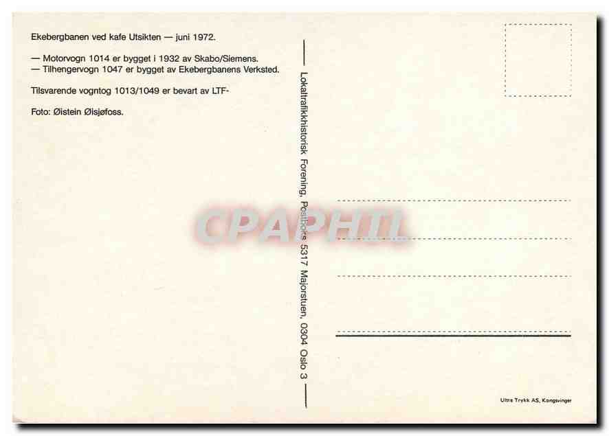 CPM Ekebergbanen ved kafe Utsikten — Verso