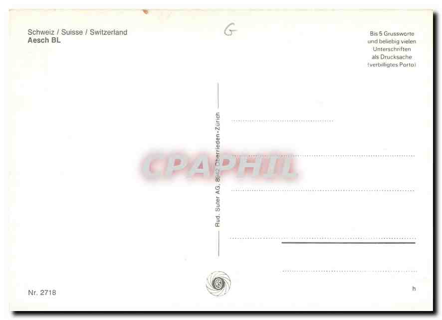 CPM Switzerland Aesch  — Rückseite