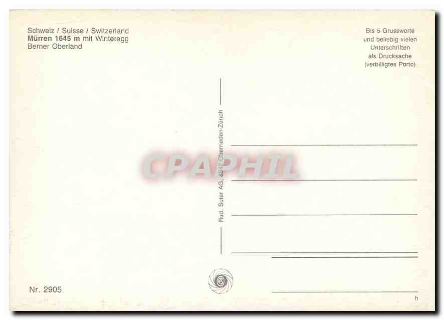 CPM Switzerland  — Rückseite