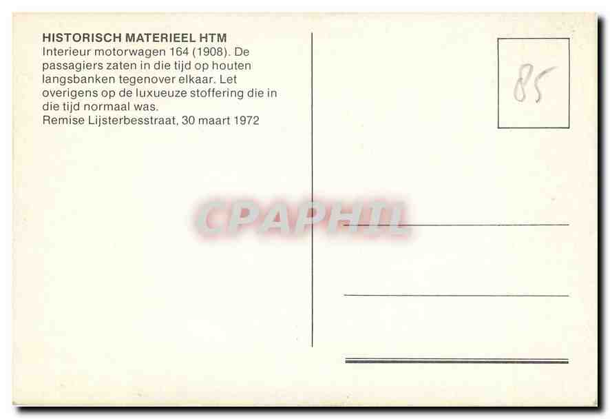 CPM Historisch Materieel HTM  — Rückseite