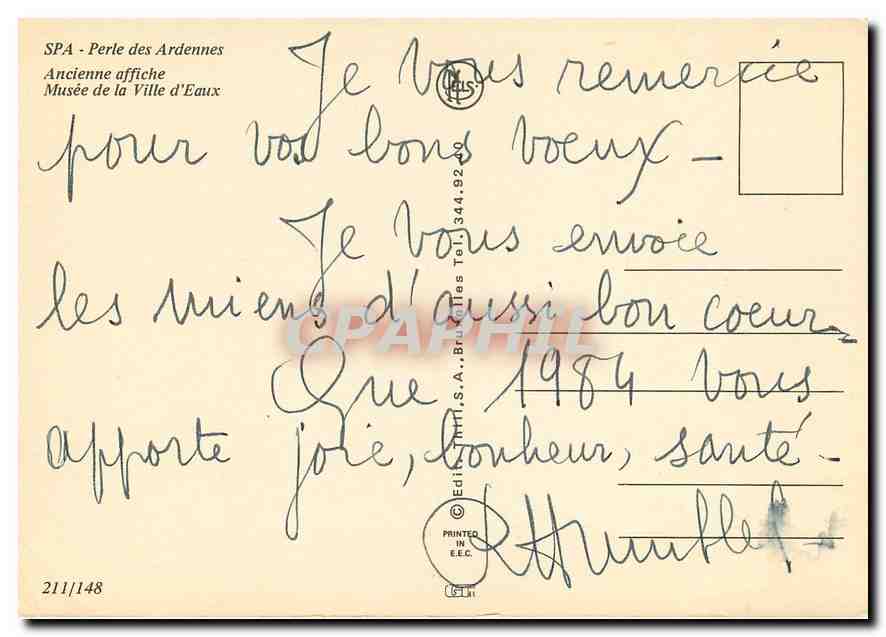 CPM Chemins de Fer du Nord Spa — Back