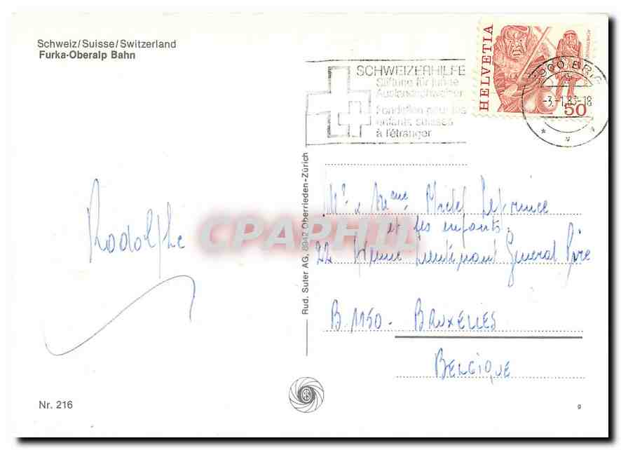 CPM Switzerland Furka Oberalp Bahn  — Rückseite