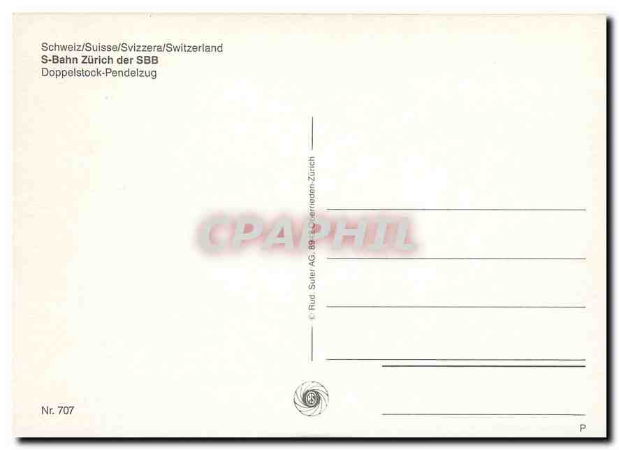 CPM Switzerland Bahn Zurich  — Verso