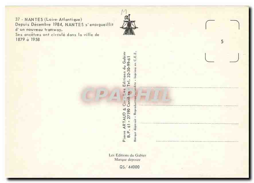 CPM Nantes Loire Atlantique  — Verso