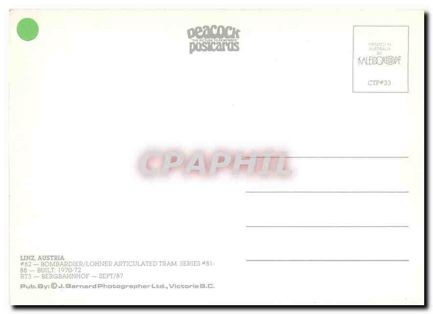 CPM Linz Austria  — Rückseite