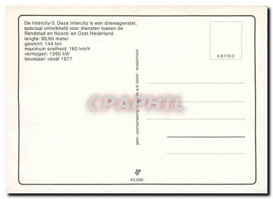 CPM De Intercity — Verso