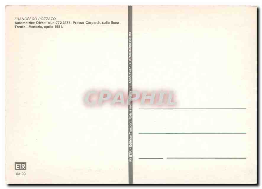 CPM Francesco Pozzato Automotrice Diesel Aln 772 3378 Carpane — Rückseite