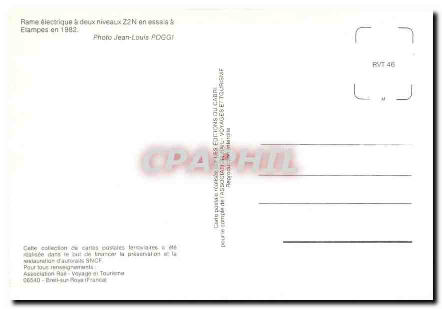 CPM Rame electrique a deux niveaux en essais a Etampes  — Verso