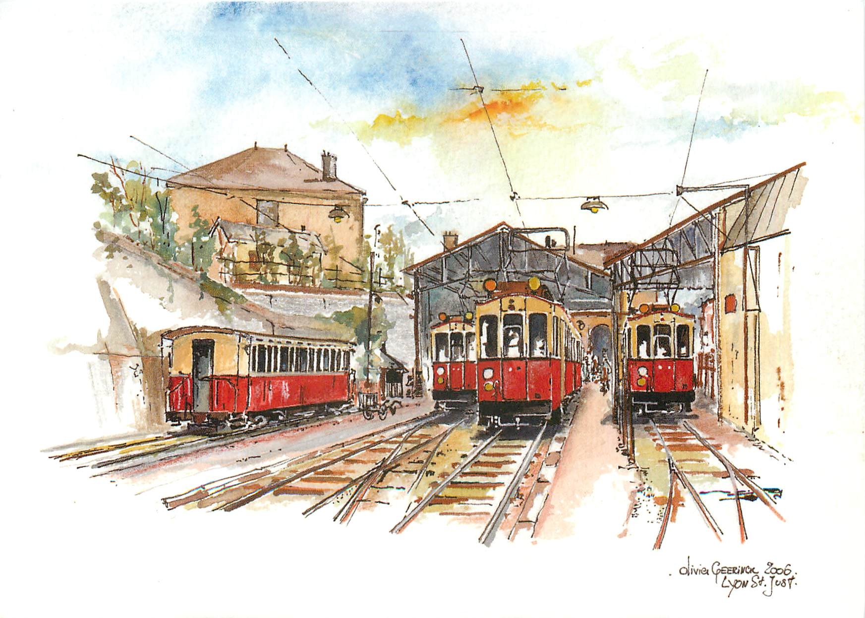 CPM Chemin de fer Lyon Vaugneray Lyon St Just