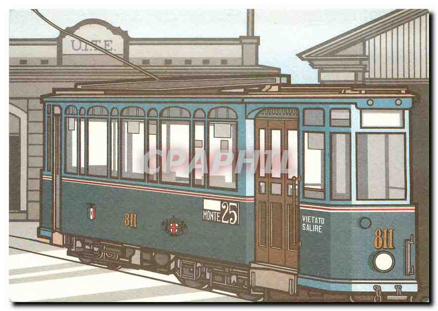 CPM Genova 1932 Vettura Tranviaria Castegini 