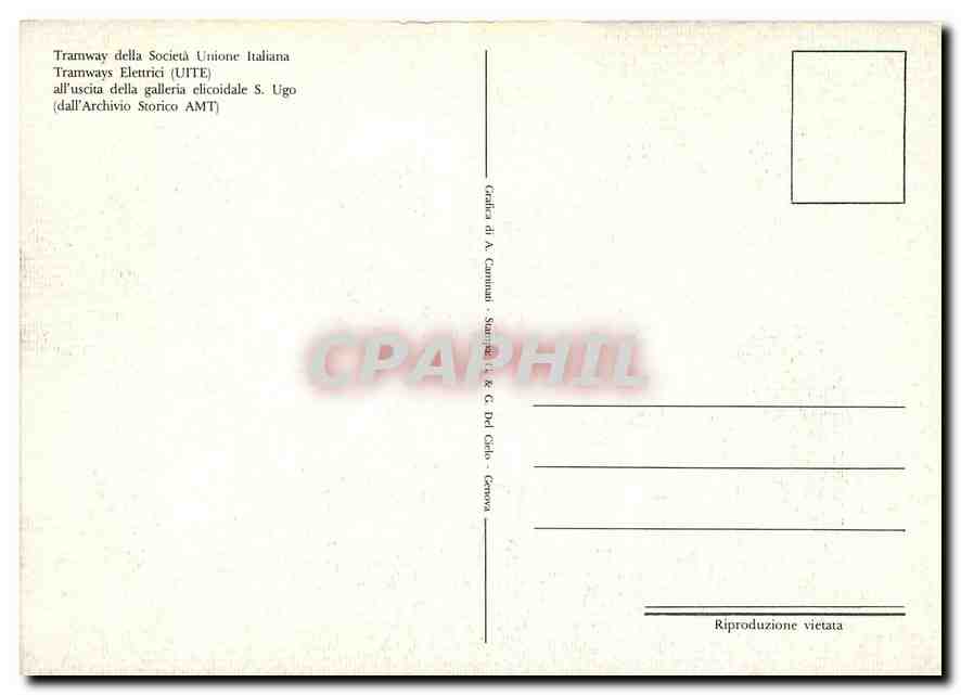 CPM Genova 1906 Tramway  — Verso
