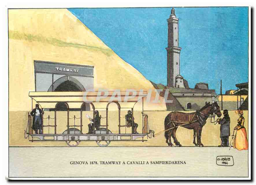 CPM Genova 1878 Tramway A Cavalli a Sampierdarena 