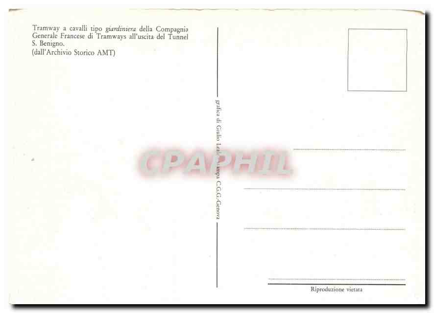 CPM Genova 1878 Tramway A Cavalli a Sampierdarena  — Verso