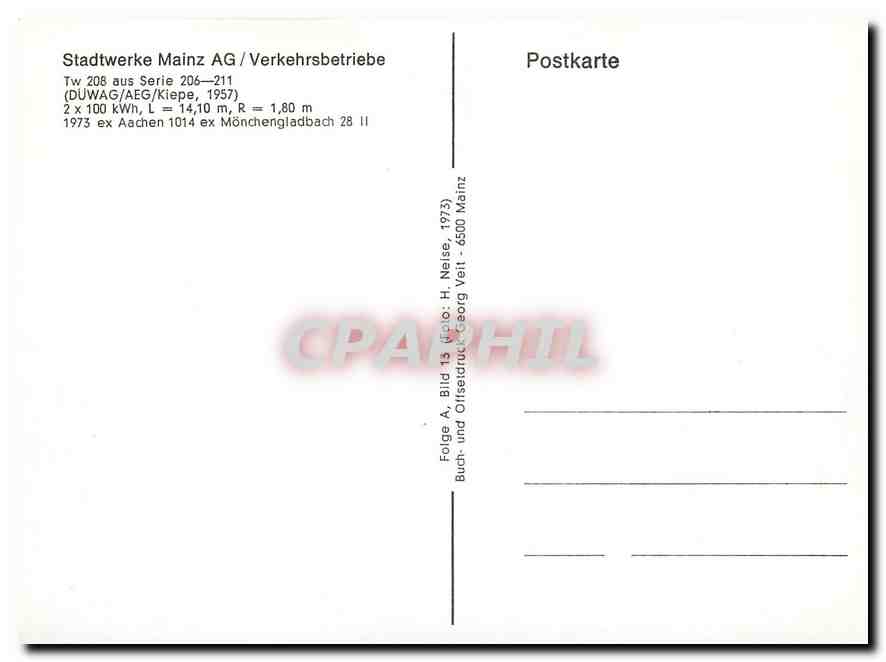 CPM Stadtwerke Mainz AG Verkehrsbetriebe  — Verso