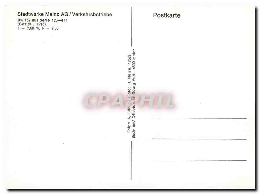 CPM Stadtwerke Mainz AG Verkehrsbetriebe  — Rückseite