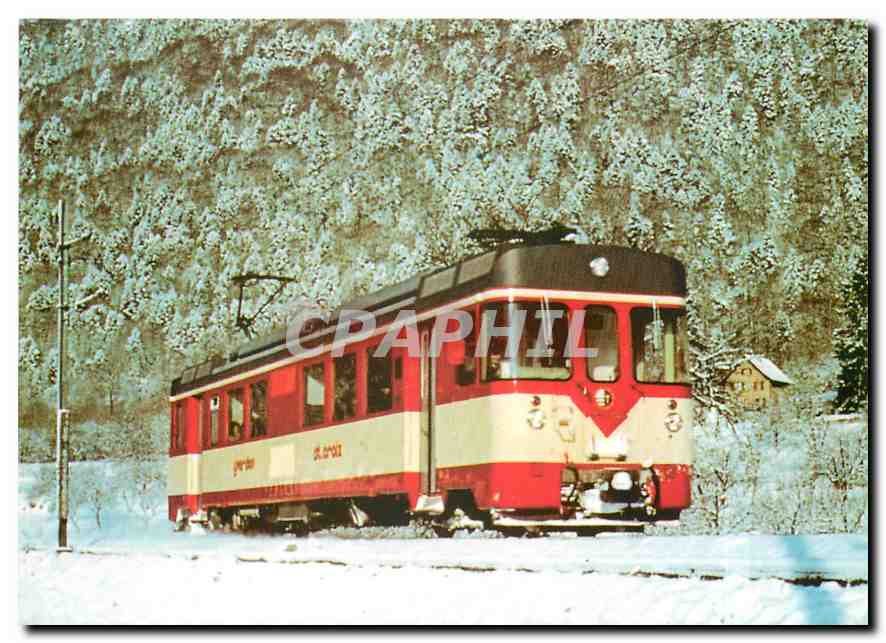 CPM Automotrice Be 4 4 nO3 de la Cie Yverdon Ste Croix dans la foret aux environs de Baulmes