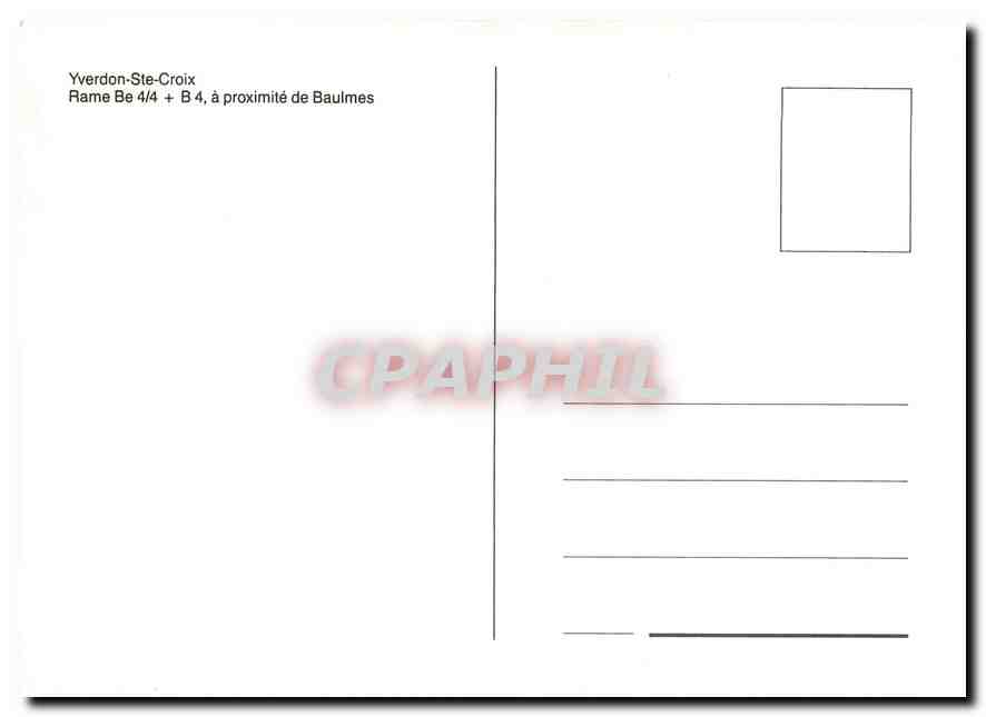 CPM Yverdon Ste Croix Rame Be 4 4 a proximite de Baulmes — Verso