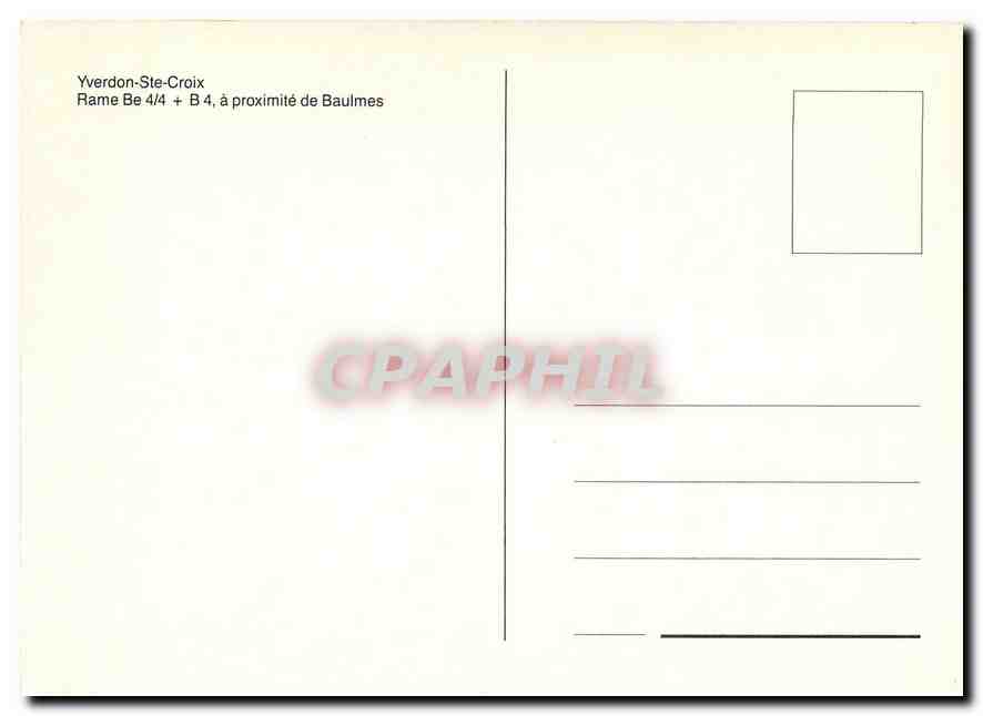 CPM Yverdon Ste Croix Rame Be 4 4 a proximite de Baulmes — Rückseite