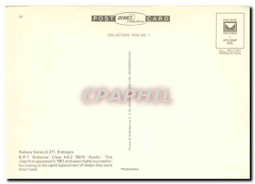 CPM BR Britannia Class 462 Apollo  — Rückseite