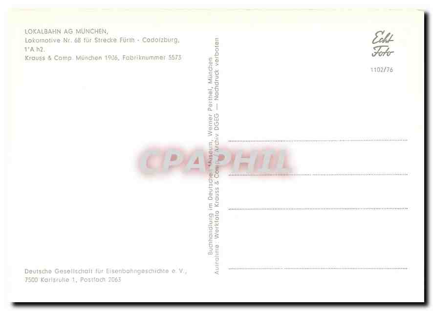 CPM Lokalbahn Ag Munchen  — Rückseite