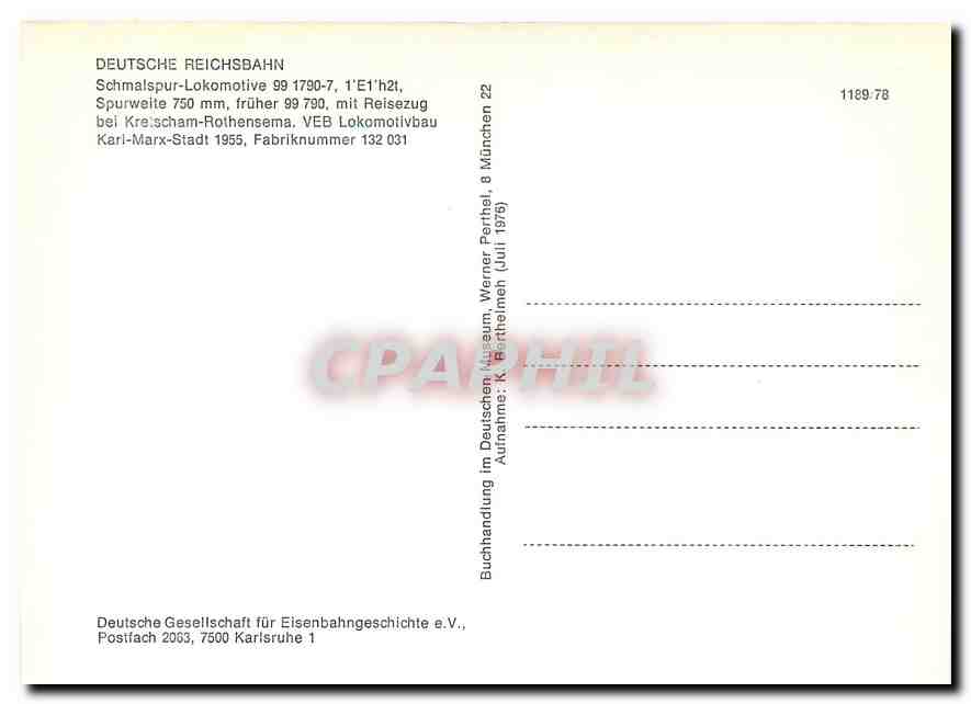 CPM Deustche Reichsbahn  — Back